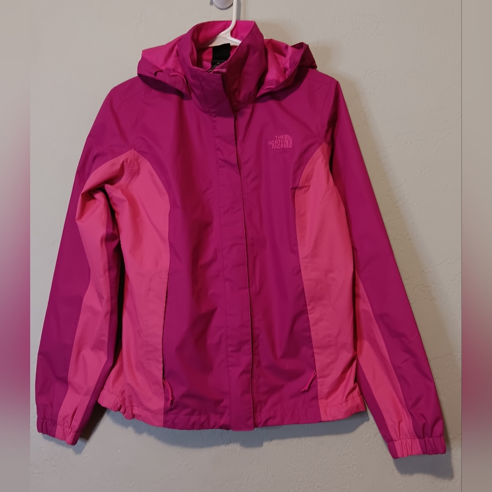 The North Face Women Jacket Hooded Two Tone Pink‎ SzSP Windbreaker Outdoor